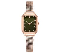 RORIOS Women's Analogue Quartz Watches Square Dial Stainless Steel Elegant Wrist Watch Women Watch, Green, Bracelet