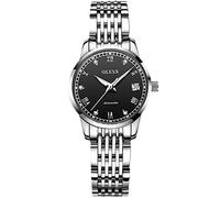 RORIOS Women's Automatic Watch Self-Wind Auto Mechanical Watch with Stainless Steel Band Calendar Fashion Women Watch Luminous Wristwatch for Ladies