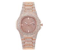 RORIOS Women's Bling Watch Diamond Stainless Steel Wristwatch with Date & 30M Water Resistant Trendy Ladies Style for Party/Daily Rose Gold