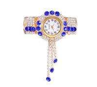 RORIOS Women's Bracelet Watch with Crystal Accents Elegant Gold Tone Bangle Wristwatch Quartz Movement Fashion Dress Watches for Daily Wear & Giving Blue