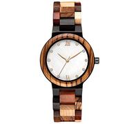 RORIOS Women's Colorful Wooden Watches - Natural Casual Wrist Watches with Rhinestones for Ladies