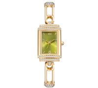 RORIOS Women's Crystal Bracelet Watch Rectangular Dial Quartz Movement Waterproof Elegant Jewelry Timepiece for Dress Casual and Gift Giving Green