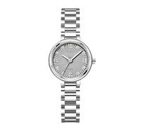 RORIOS Women's Elegant Quartz Watch with Stainless Steel Band Sunray Dial Crystal Markers Waterproof Casual Dress Watches for Daily Wear Gift for Her White