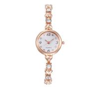 RORIOS Women's Fashion Bracelet Watch Quartz Movement Ladies Watches with Crystal Accents Elegant Metal Strap Dress Wristwatch Rose Gold White