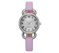 RORIOS Women's Fashion Leather Strap Watch Rhinestone-Encrusted Numeral Dial Multiple Colors Casual & Party Essential Purple