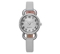 RORIOS Women's Fashion Leather Strap Watch Rhinestone-Encrusted Numeral Dial Multiple Colors Casual & Party EssentialGray