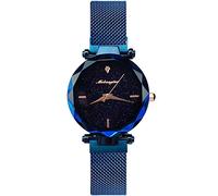 RORIOS Women's Fashion Watches with Starry Sky Dial Mesh Band Quartz Analogue, Blue, Bracelet