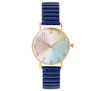 RORIOS Women's Gradient Dial Watch Stainless Steel Stretch Band Easy-Read Analog Quartz Wristwatch for Daily Wear Great Gift for Birthday & Holiday Blue