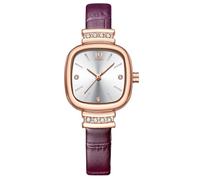 RORIOS Women's Minimalist Watches Small Square Wristwatch Analogue Quartz Watch Ladies Elegant Wrist Watch with Stainless Steel Strap for Women Purple