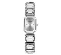 RORIOS Women's Quartz Watch with Classic Crystal Inlaid Strap Waterproof Wristwatch Fashion Rectangular Watches for Ladies Silver