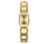 RORIOS Women's Quartz Watch with Classic Crystal Inlaid Strap Waterproof Wristwatch Fashion Rectangular Watches for Ladies Gold