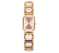 RORIOS Women's Quartz Watch with Classic Crystal Inlaid Strap Waterproof Wristwatch Fashion Rectangular Watches for Ladies Pink