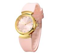 RORIOS Women's Quartz Watch with Diamond-Accented Dial Silicone Strap Fashion Casual Waterproof Wristwatch Pink