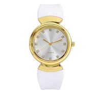 RORIOS Women's Quartz Watch with Diamond-Accented Dial Silicone Strap Fashion Casual Waterproof Wristwatch White