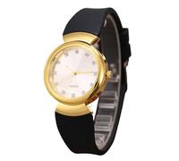 RORIOS Women's Quartz Watch with Diamond-Accented Dial Silicone Strap Fashion Casual Waterproof Wristwatch White Black