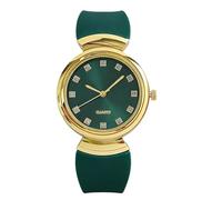 RORIOS Women's Quartz Watch with Diamond-Accented Dial Silicone Strap Fashion Casual Waterproof Wristwatch Green