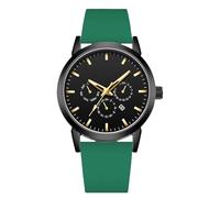 RORIOS Women's Quartz Watch with Soft Silicone Strap Golden Pointer Waterproof Wristwatch Fashion Casual Minimalist Quartz Analog Watches for Women Girls Green