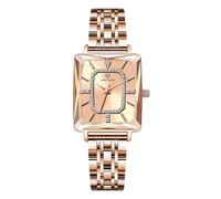 RORIOS Women's Quartz Watch with Stainless Steel Bracelet Female Diamond Watches Analogue Display for Ladies Girls Rectangular Wristwatch Gold