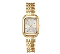 RORIOS Women's Rectangle Watch Stainless Steel Bracelet Watches Quartz Wristwatch White Gold