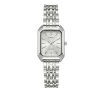 RORIOS Women's Rectangle Watch Stainless Steel Bracelet Watches Quartz Wristwatch White Silver