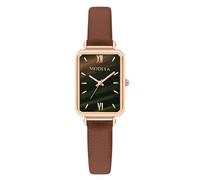 RORIOS Women's Rectangular Dress Watch Slim Case & Soft Leather Strap Trendy Retro Ladies Watches for Daily/Office/Party Brown