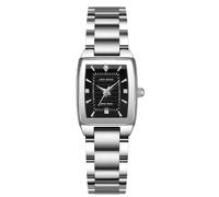 RORIOS Women's Square Quartz Watch Stainless Steel Waterproof Dress Wristwatch with Date Display Elegant Minimalist Analog Watches Daily Wear Gift for Ladies Black