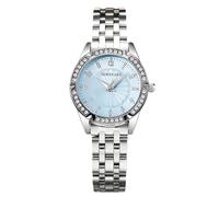 RORIOS Women's Stainless Steel Rhinestone Watch Fashion Analog Quartz Wristwatch Elegant Casual Timepiece Blue