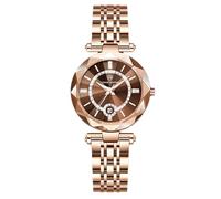 RORIOS Women's Stainless Steel Watch Fashion Waterproof Quartz Movement Analog Watches Diamond Wristwatch for Ladies Girls Brown