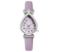 RORIOS Women's Teardrop Dial Watch with Rhinestone Embellishment Multiple Color & Dial Styles Roman/Digital Elegant Timepiece for Ladies Purple A