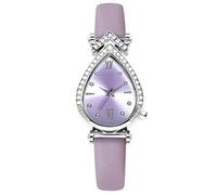 RORIOS Women's Teardrop Dial Watch with Rhinestone Embellishment Multiple Color & Dial Styles Roman/Digital Elegant Timepiece for Ladies Purple