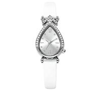 RORIOS Women's Teardrop Dial Watch with Rhinestone Embellishment Multiple Color & Dial Styles Roman/Digital Elegant Timepiece for Ladies White