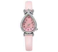 RORIOS Women's Teardrop Dial Watch with Rhinestone Embellishment Multiple Color & Dial Styles Roman/Digital Elegant Timepiece for Ladies Pink A