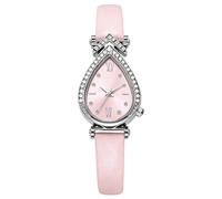 RORIOS Women's Teardrop Dial Watch with Rhinestone Embellishment Multiple Color & Dial Styles Roman/Digital Elegant Timepiece for Ladies Pink