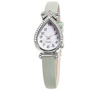 RORIOS Women's Teardrop Dial Watch with Rhinestone Embellishment Multiple Color & Dial Styles Roman/Digital Elegant Timepiece for Ladies Green A