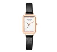 RORIOS Women's Vintage Rectangle Quartz Watch Leather Strap Analog Wristwatch with Dressy Dial Multi-Style Fashion Watches for Women/Teens White Black