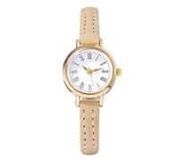 RORIOS Women's Vintage Roman Numeral Watch Small Delicate Leather Strap Wristwatch Elegant Quartz Watches for Daily Wear Beige