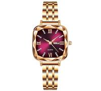 RORIOS Women's Vintage Watch Elegant Square Wristwatch Ladies Diamond Watches Analogue Quartz Wrist Watch with Stainless Steel Strap for Women Purple