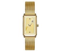 RORIOS Womens Watch Rectangle Dial Watches Analog Quartz Watch with Stainless Steel Mesh Strap Classic Dress Wrist Watches for Women