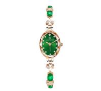 RORIOS Women's Watch with Four Leaf Clover Decorated Metal Strap Waterproof Wristwatch Elegant Diamond Inlaid Quartz Analog Watches for Women Green