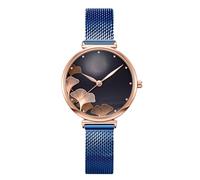 RORIOS Womens Watches Analogue Quartz Watches with Stainless Steel Mesh Strap Creative Waterproof Watches for Women Ladies Blue