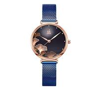 RORIOS Womens Watches Analogue Quartz Watches with Stainless Steel Mesh Strap Creative Waterproof Watches for Women Ladies Blue