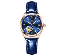 RORIOS Women's Watches Automatic Self-Winding Watch Mechanical Watch with Leather Strap Luminous Ladies Dress Wrist Watches