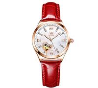 RORIOS Women's Watches Automatic Self-Winding Watch Mechanical Watch with Leather Strap Luminous Ladies Dress Wrist Watches