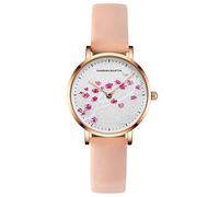 RORIOS Women Watches Analogue Quartz Watch Elegant Floral Watch with Leather Strap Waterproof Wristwatch Fashion Dress Watch for Ladies Girls