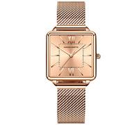 RORIOS Women's Watches Quartz Analogue Watches with Mesh Band Stainless Steel Waterproof Elegant Watches Fashion Dress Wrist Watches, Rose Gold, Bracelet