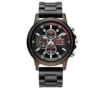 RORIOS Wood Watches Men Analog Quartz Wristwatches Natural Wooden Wrist Watch Chronograph Date Display Lightweight Strap Handmade Fashion Men's Watches