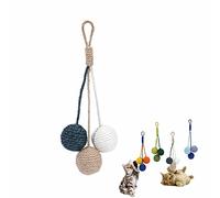 RORIPOPPU Cat Toy Sisal Ball Hanging Cat Toy Handmade Cat Rope Ball Chew Eco-Friendly Toy Pets Interactive Toy Cat Toys for Indoor Cats (Original Color, 1pcs)