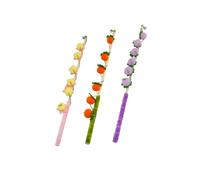 RORIPOPPU Interactive Cat Wand Toys with Fruit Design, 3 Pack, for Indoor Kitten,Yellow Orange Purple (Yellow Orange Purple, Medium)
