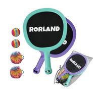 RORLAND Kids Tennis Racket Set of 2, Garden Badminton Playset, Beach Bat and Balls for Juniors, Includes 2 Paddles, 4 Soft Balls for Toddlers, Indoor Outdoor Games for Children and Adults