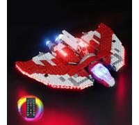 Rorliny LED Light Kit for Lego Star Wars Ahsoka Tano's T-6 Jedi Shuttle 75362 Building Set, Creative Lighting kit Compatible with Lego 75362-Remote Control Version (Lights Only, No Lego Set)